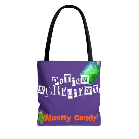 Poison Ingredients" Funny Halloween Tote Bag 🍬 Trick-or-Treat Bag for the Costume Kit